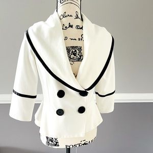 Black & White Collared Couture Blazer